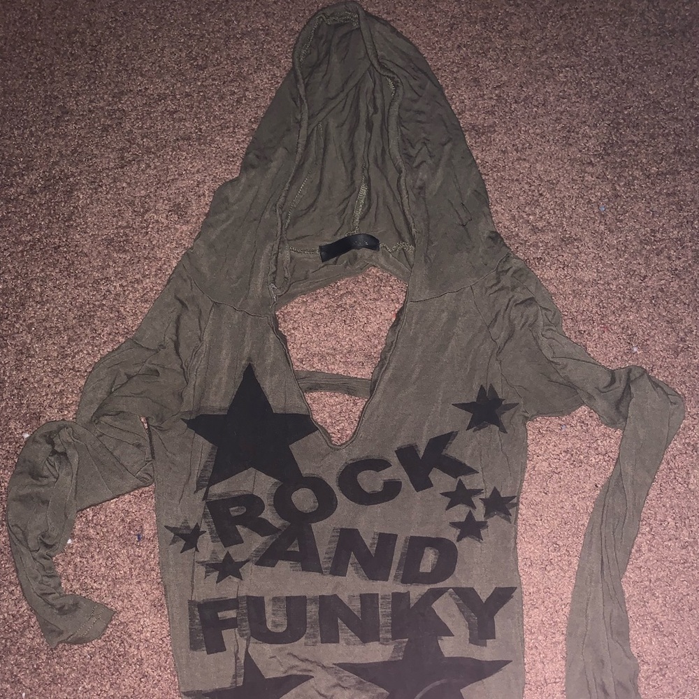 Back Shredded Light Hoodie Long Sleeve Shirt